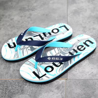 Men's fur PVC flip flops for summer beach wear