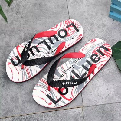 Men's fur PVC flip flops for summer beach wear