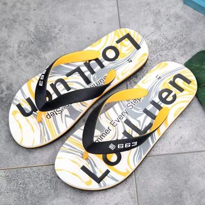 Men's fur PVC flip flops for summer beach wear