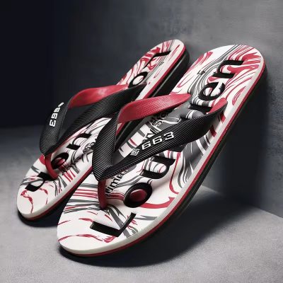 Men's fur PVC flip flops for summer beach wear