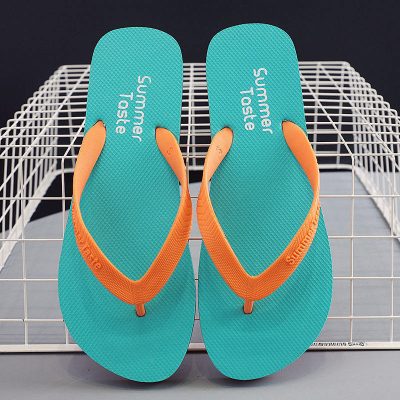 Women’s colorful flat flip flops for summer beach wear
