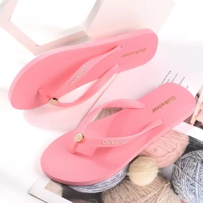 Custom lightweight PE sole flip flops for women