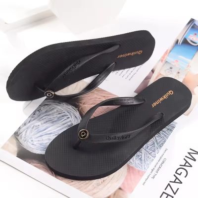 Custom lightweight PE sole flip flops for women