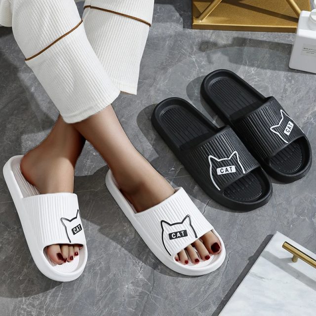 New fashion cartoon cat pattern sandals for adults slippers (1) New fashion cartoon cat pattern sandals for adults slippers (1)