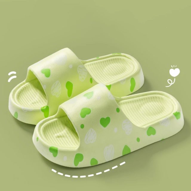 Trend summer love pattern ladies home soft sandals (3)
