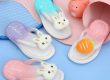 Kids cartoon rabbit flip flops with soft non-slip sole