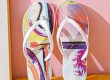 Women’s colorful flat flip flops for summer beach wear