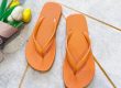 Printed EVA flip flops for women with rubber outsole